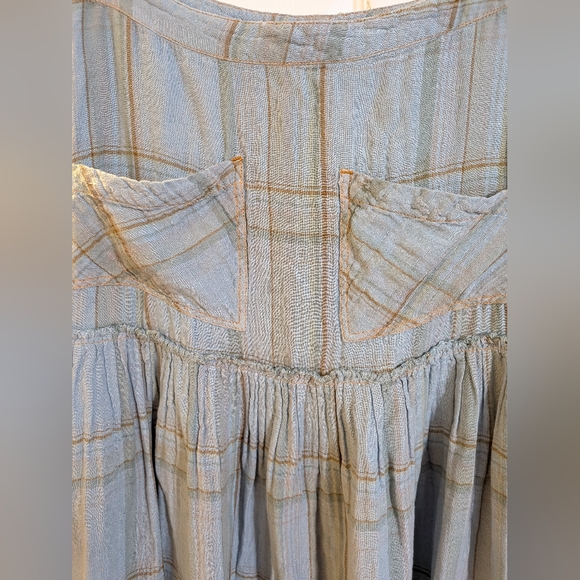 Free People Plaid Maxi Skirt Size 8 - Picture 2 of 7
